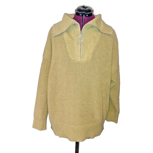AVA & VIV Pullover 1/4 Zip Sweater Tan Womens Size 2X Long Sleeve - Picture 1 of 6